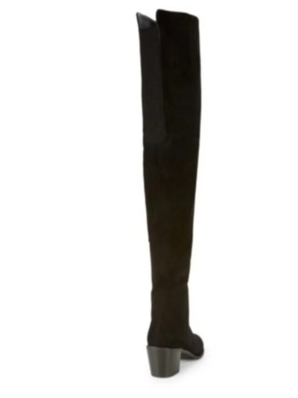 Stuart Weitzman 5.5 M Black Suede Over The Knee Boots Low Heel Tall Zip OTK